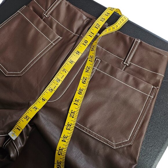 Anthropologie Maeve The Colette Cropped Wide Leg Pant,Faux-Leather, Stitch, 27 - Picture 7 of 10